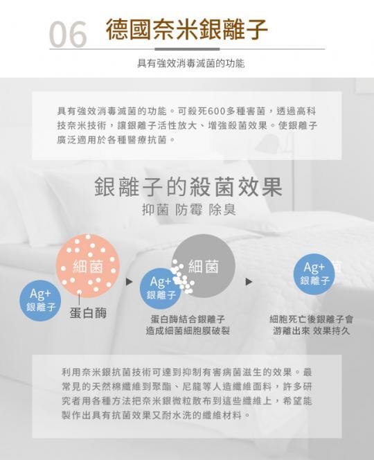 【Hilton 希爾頓】VIP貴賓純棉立體銀離子抑菌獨立筒枕