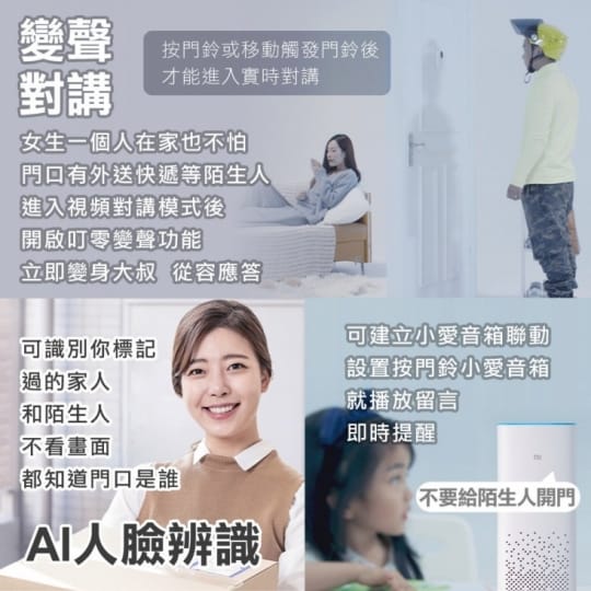 小米(平行輸入)叮零智能視頻門鈴FJ01MLTZ