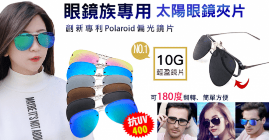 可掀式抗UV水滴偏光夾片8308