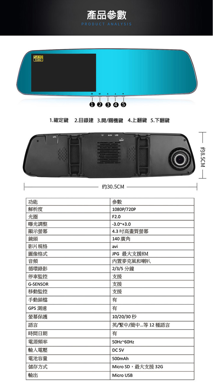 【王牌車用數位電子】V800雙錄+測速行車紀錄器(1年保固+送16G)
