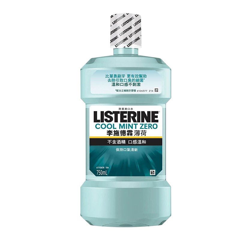 【Listerine 李施德霖】Zero薄荷除菌無酒精漱口水750ml 口腔護理