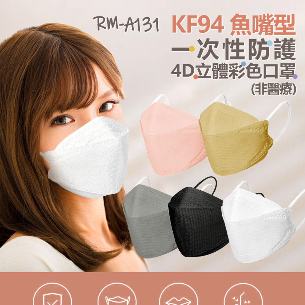 韓版KF94防護立體口罩/立體彩色口罩 10入/盒