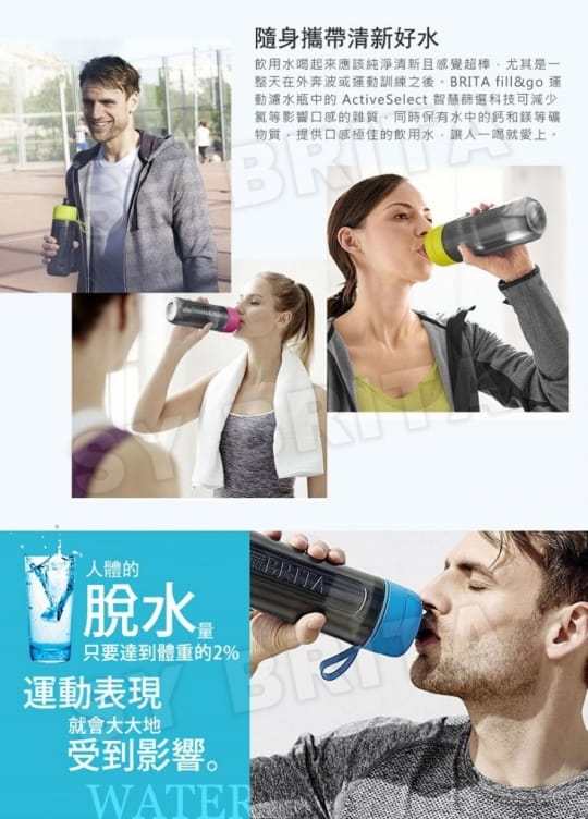 【德國BRITA】Fill&Go Active 運動濾水瓶600ml(四色可選)