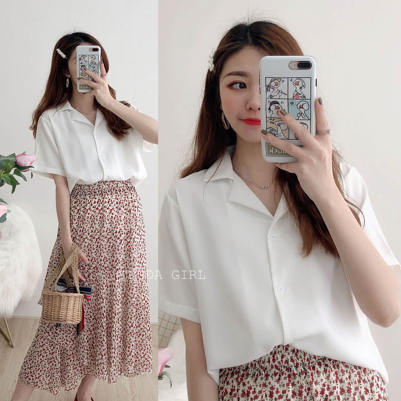 韓色系13色雪紡西裝領短袖襯衫 雪紡襯衫 雪紡上衣