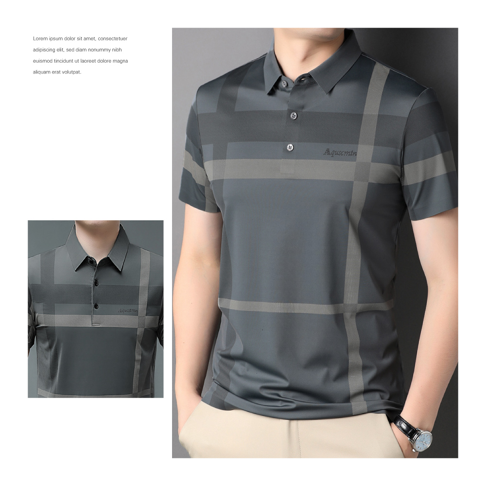 紳士線條冰絲透氣商務POLO衫-5色可選 XL-3XL 