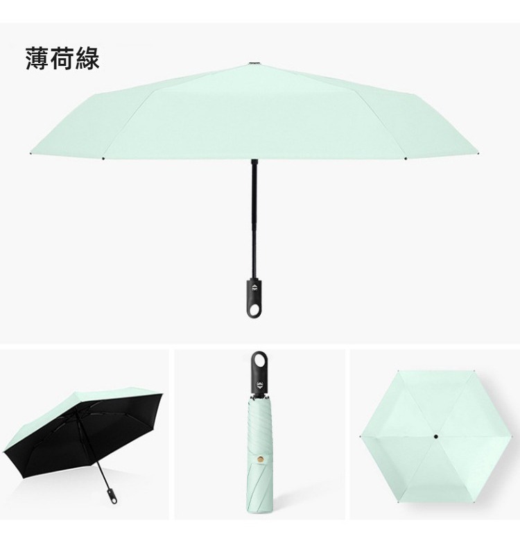 防曬抗UV指環扣輕量黑膠自動晴雨傘 自動傘 雨傘 陽傘 兩用傘