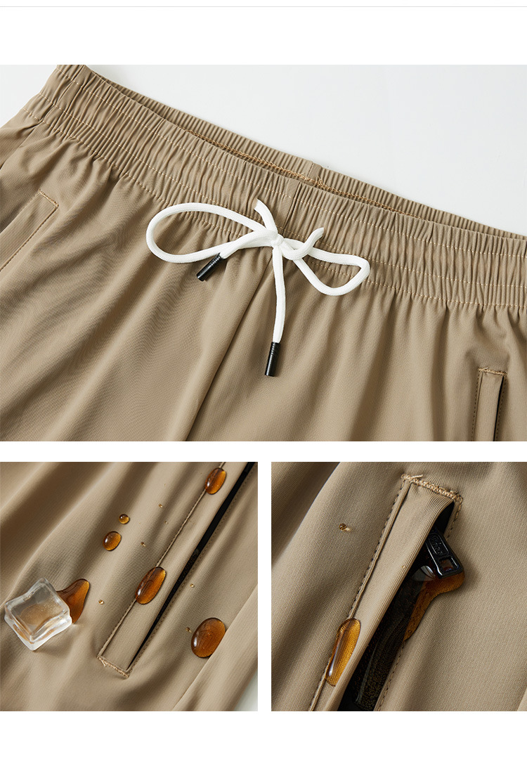 男女可穿涼感冰絲速乾褲透氣彈性運動褲 L-4XL 3色