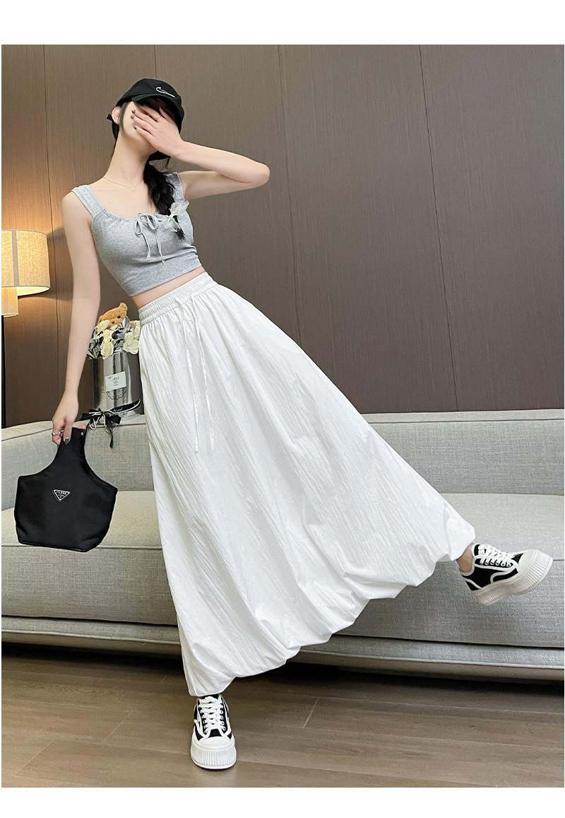 韓系蓬蓬花苞高腰顯瘦百搭A字裙 S-XL 8色可選