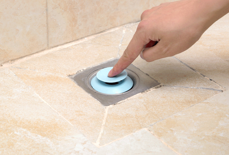 日式花型按壓式防堵塞過濾網 水槽防堵地漏蓋 浴室下水道阻塞器 排水口吸盤過濾網