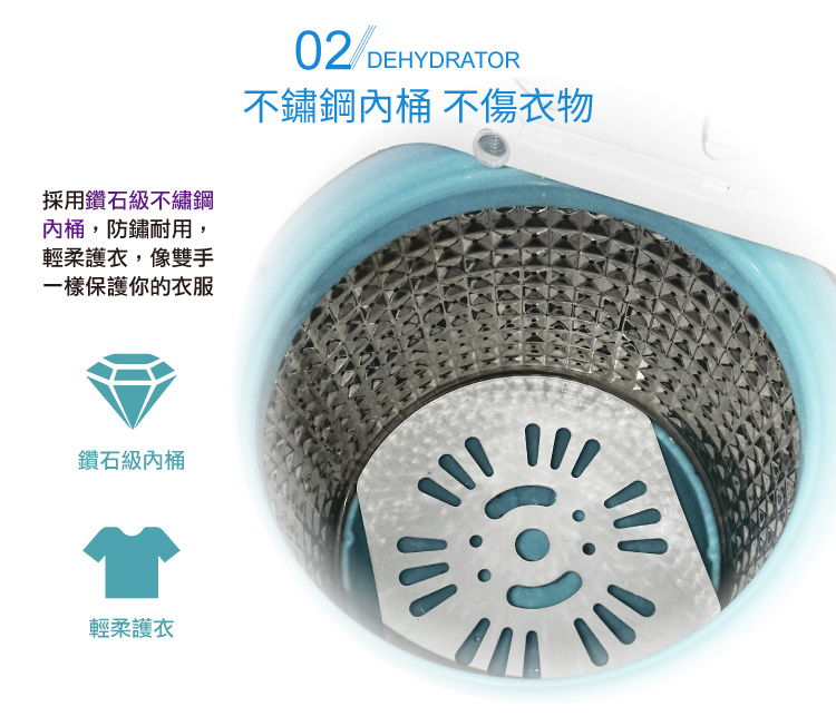 【SONGEN松井】日系10KG不鏽鋼滾筒沖脫兩用強勁脫水機
