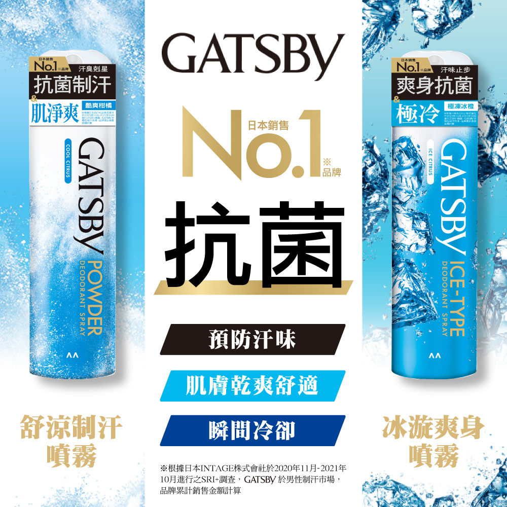 【GATSBY】舒涼制汗噴霧 冰漩爽身噴霧 凍感體香噴霧 4款任選