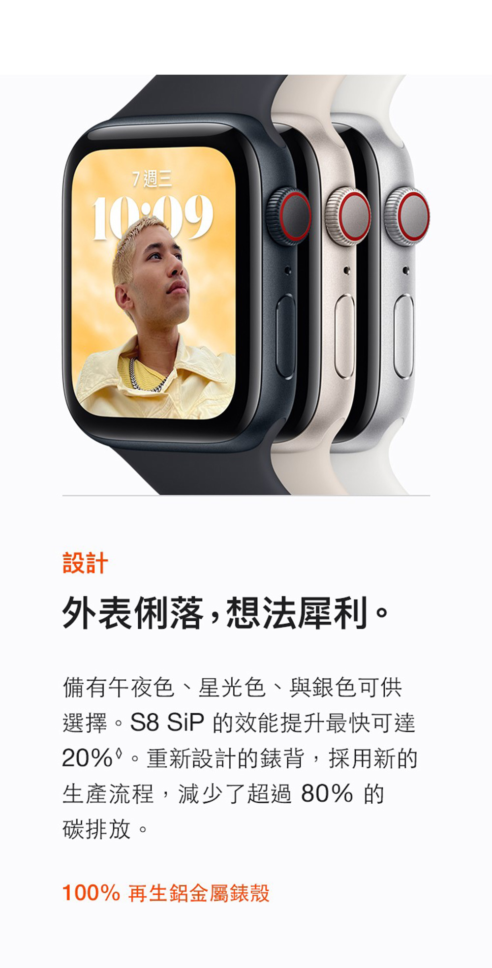 【Apple】Watch SE 2 鋁金屬錶殼搭運動型錶帶(40mm/44mm)