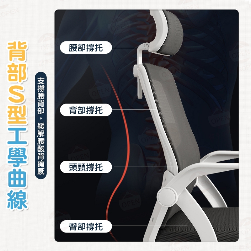 90度旋轉扶手奧斯頓電腦椅