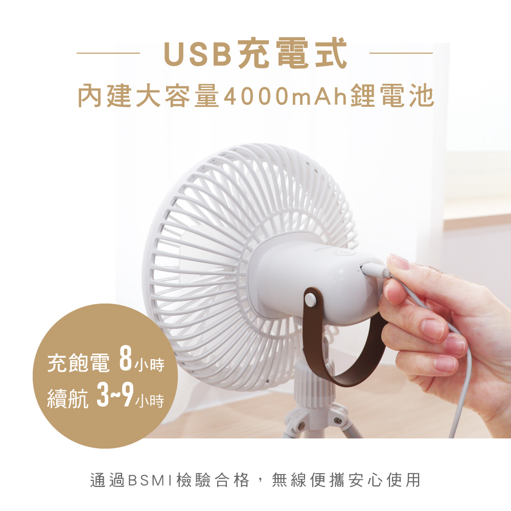 【KINYO】7吋兩用DC扇循環扇電風扇USB風扇 UF-7051 立掛LED燈