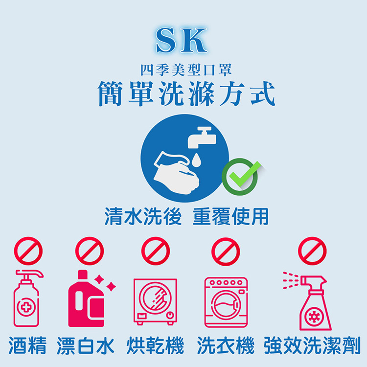 【SK四季口罩】兒童口罩-台灣製/機能面料/親膚透氣/可水洗重複使用/經CNS標