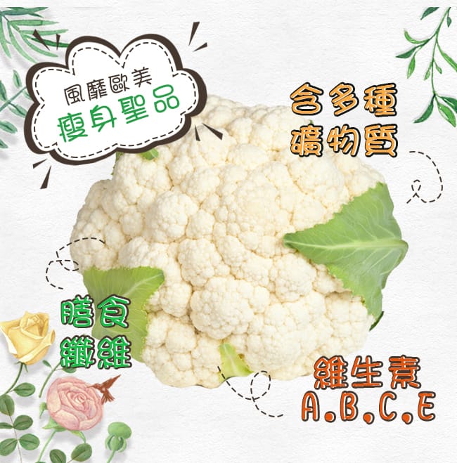 【鮮食煮藝】零澱粉低醣花椰菜米X15包(1kg/包)