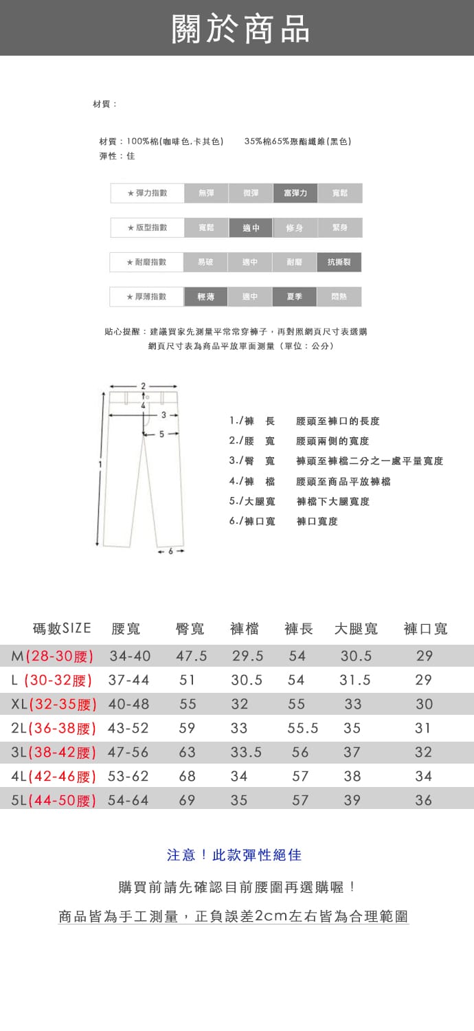 M-5L大尺碼美式彈力工作褲 3色可選(伸縮腰/透氣口袋/工作褲/休閒短褲) 
