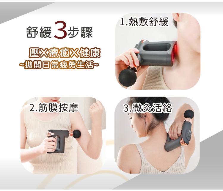 松井3合1多功能按摩筋膜槍(附四款專業按摩頭+按摩貼片組)SG-712BX