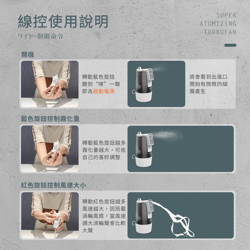       【Arlink】超霧化渦輪風扇AF58(冰炫風/快速降溫)