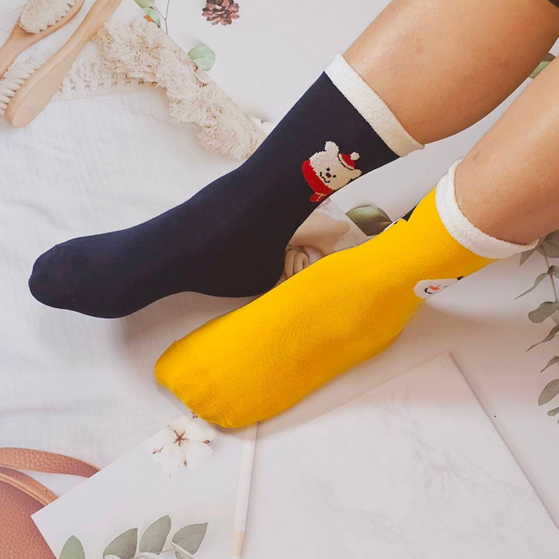 【凱美棉業】MIT台灣製 純棉單色刺繡聖誕襪 棉襪子 耶誕襪 聖誕禮物