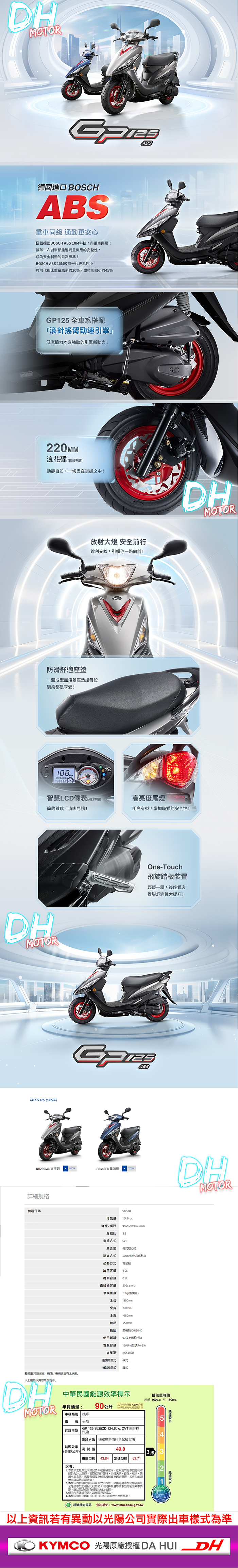 【KYMCO 光陽機車】GP125 ABS版