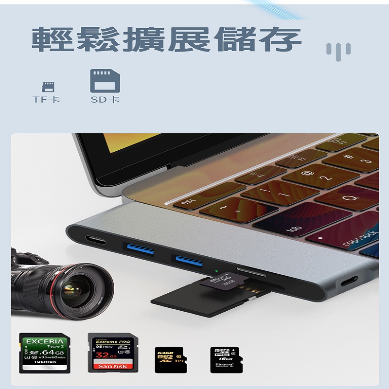MacBook Pro/Air 6孔多功能直插式擴充盒