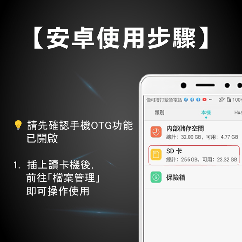 四合一讀卡機 USB 隨身碟 記憶卡 OTG讀卡器 手機硬碟