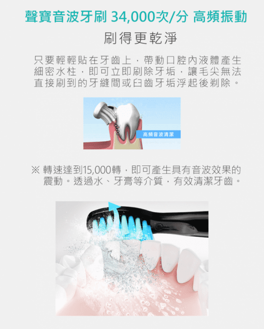 【SAMPO 聲寶】 音波牙刷震動牙刷
