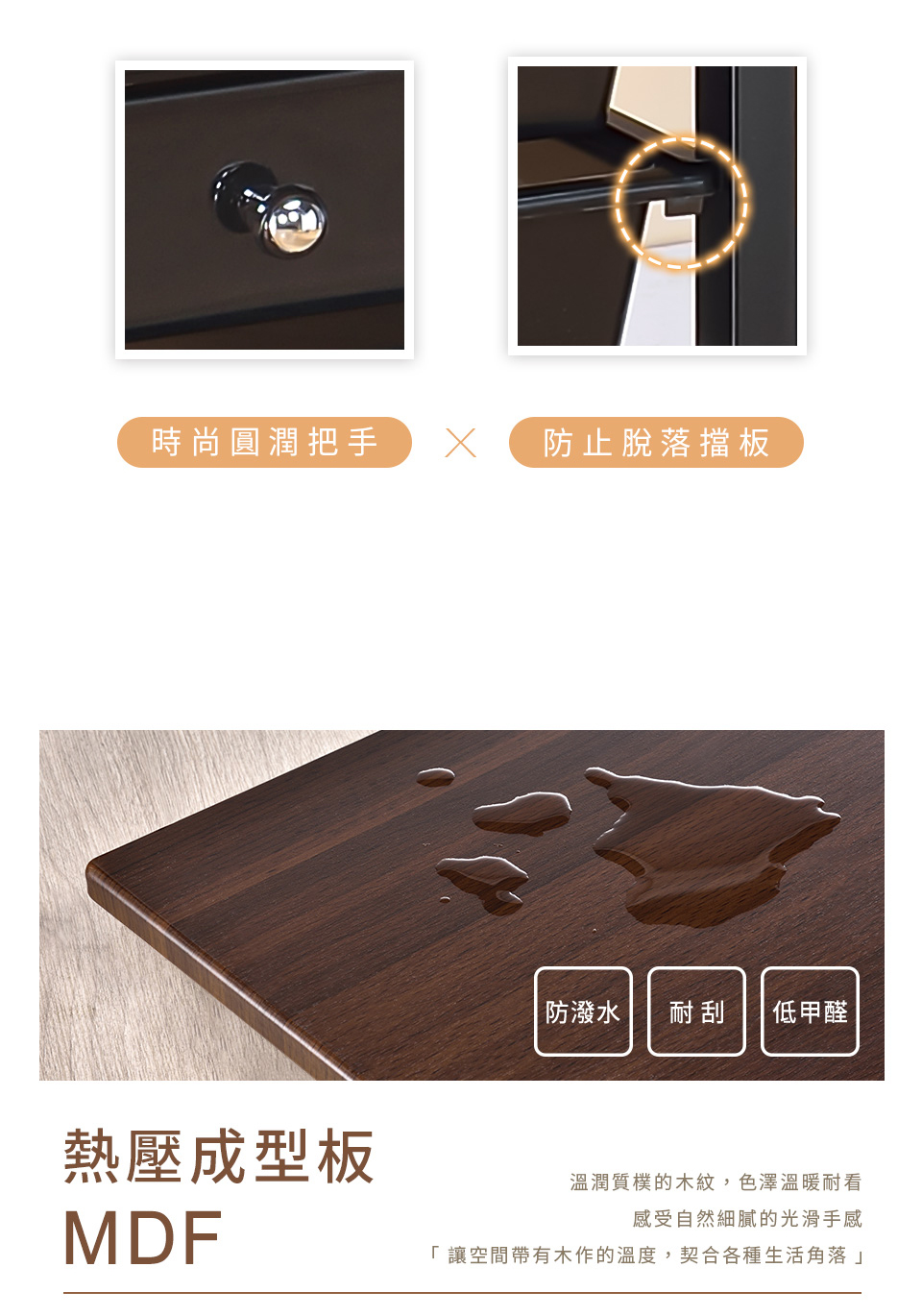 【AAA】MIT六抽移動式折疊桌-2色可選