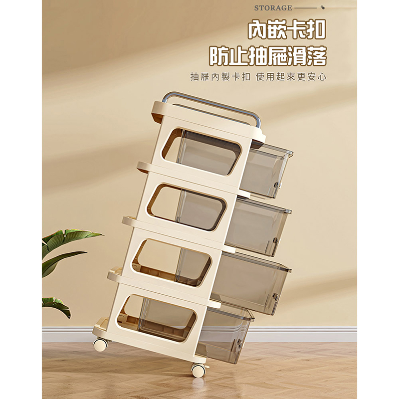 30面寬五層附輪抽屜收納櫃(收納櫃 置物櫃 推車)