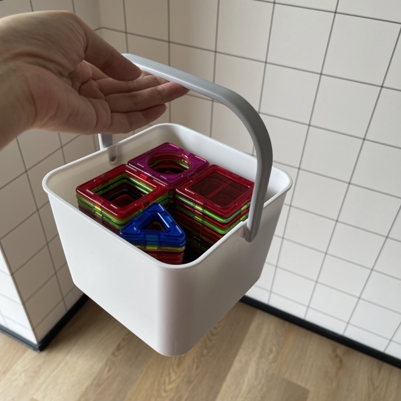 日本製 2.8L手提籃 手提盒 可掛分類籃 PP軟質收納桶 方形收納盒