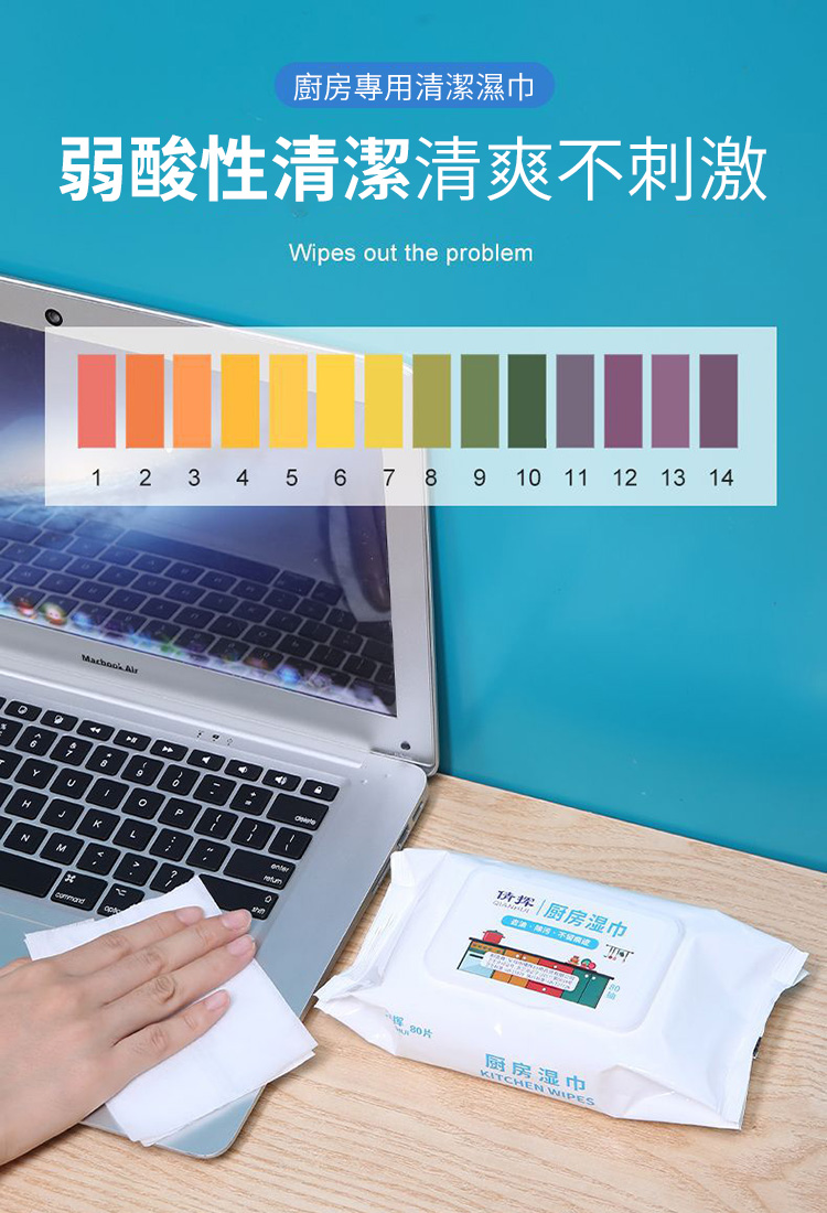 強力去油去污廚房專用清潔濕巾80片 加大尺寸 強力去汙 無添加化學