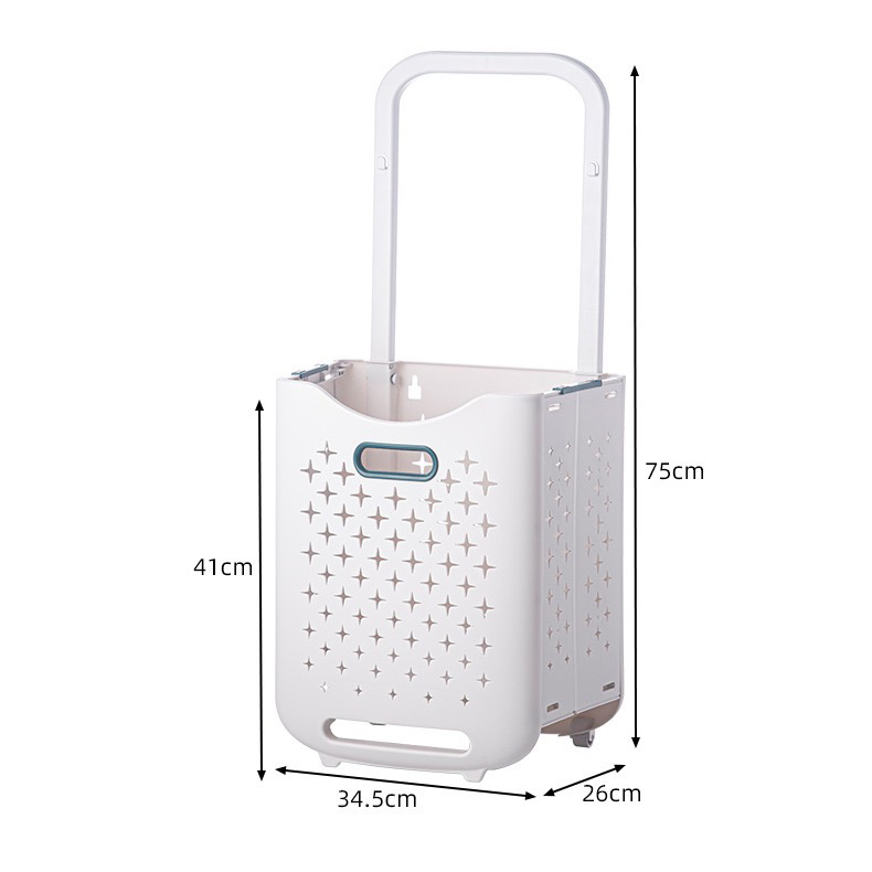 多功能折疊壁掛髒衣洗衣籃 帶輪推車