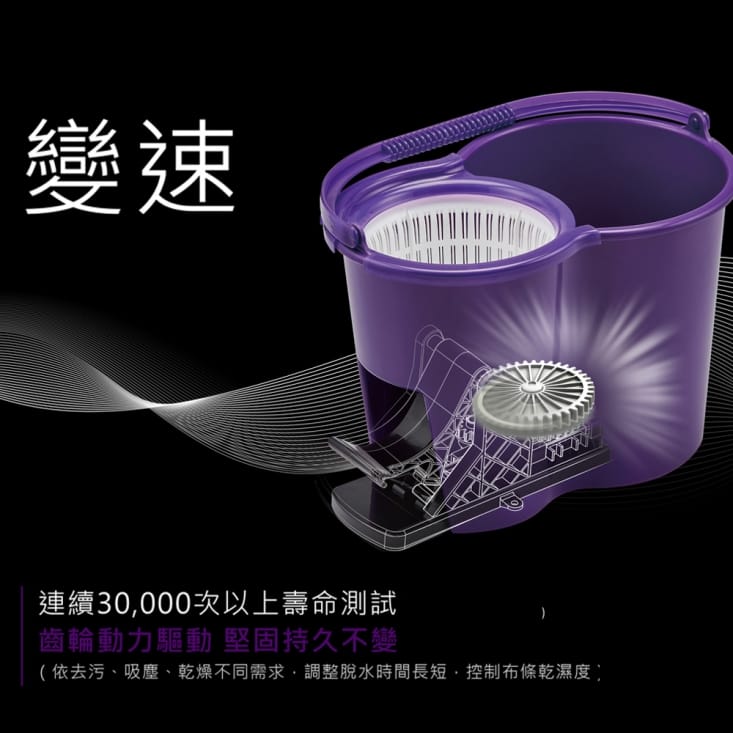 【好神拖】輕巧腳踩旋轉拖把組 (1桶1拖2布) (布盤任選組)適用30坪以下空間