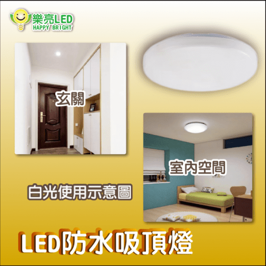 樂亮 LED 防水吸頂燈 16W IP54 黃光 白光