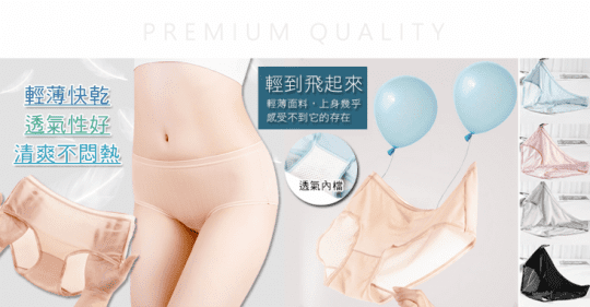 輕薄冰絲網眼抗菌內褲