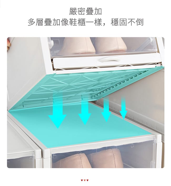       【IDEA】大號抽屜式拉抽透明收納鞋盒(18入組/可疊加)