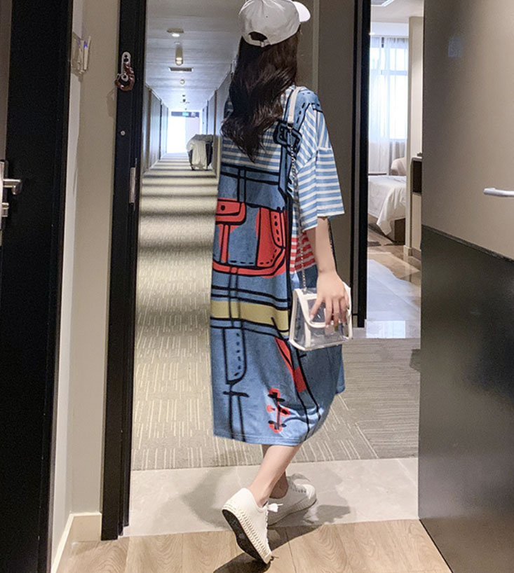 韓版時尚棉質休閒連身裙 長版修身連身裙 多色