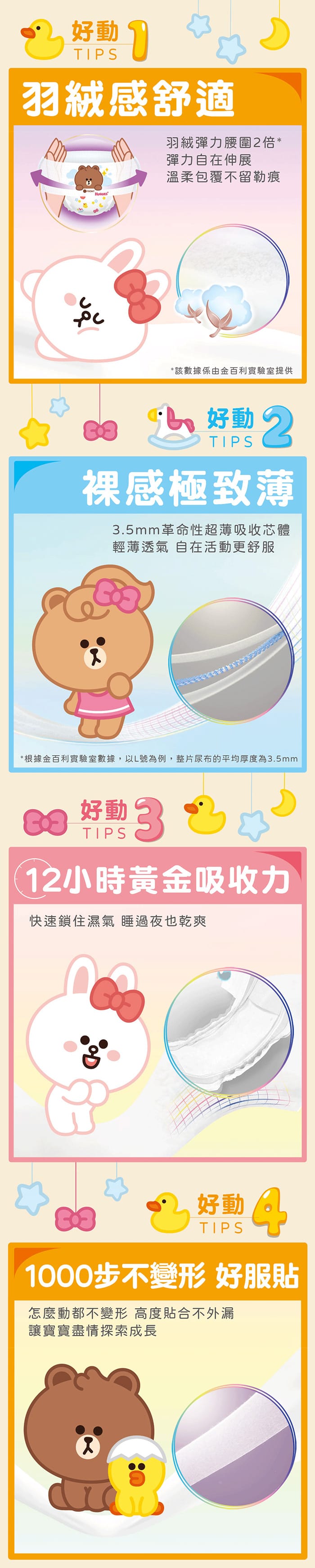 【HUGGIES 好奇】LINE FRIENDS 合作款裸感好動褲/褲型尿布箱購