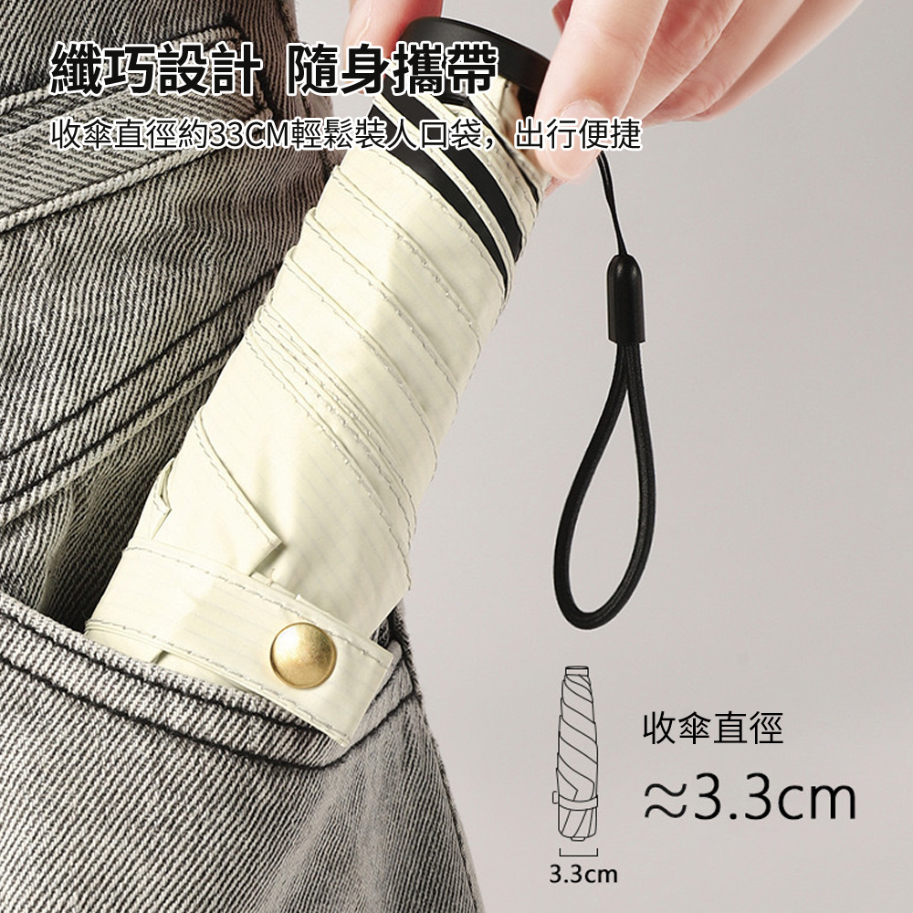 超輕量160g黑膠晴雨折疊傘(陽傘/雨傘/防曬/遮陽)