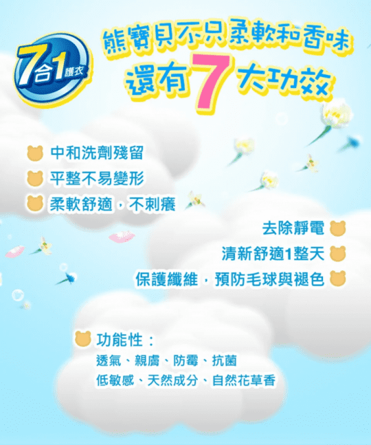 熊寶貝柔軟精補充包