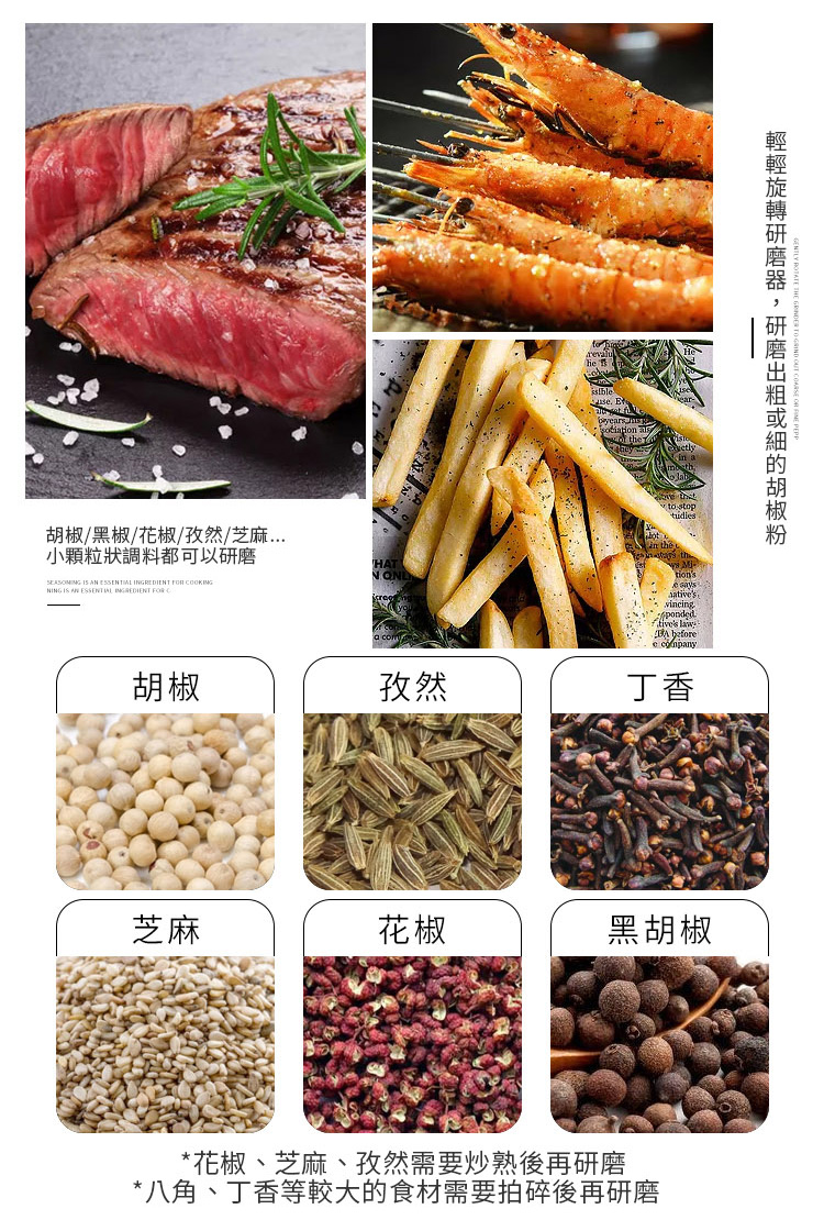       多用途胡椒研磨器調料瓶(超值2入)