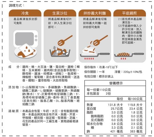 【卜蜂】經典佐義式嫩雞胸肉