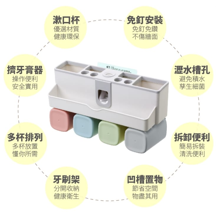 【FL生活+】無痕壁掛耐重牙刷架(A-003/A-004/A-005)