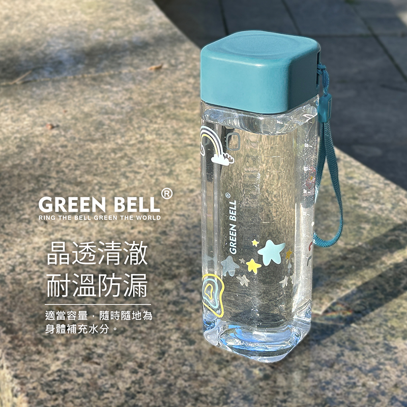 【GREEN BELL綠貝】Triran童趣／花森四方形水壺600ml