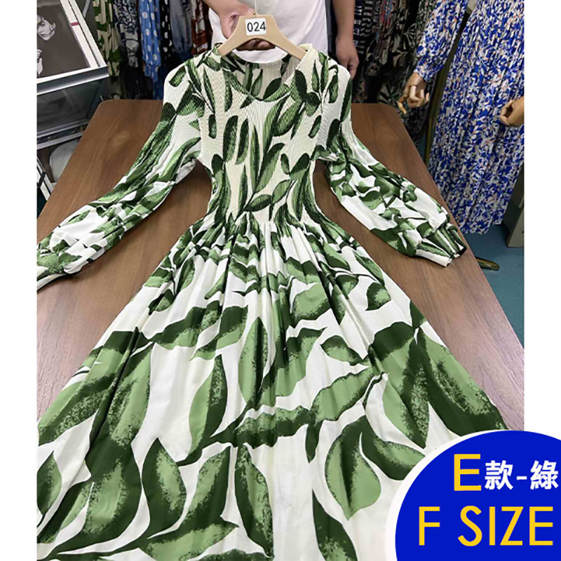 韓國新款長袖三宅風壓褶洋裝 多款任選 