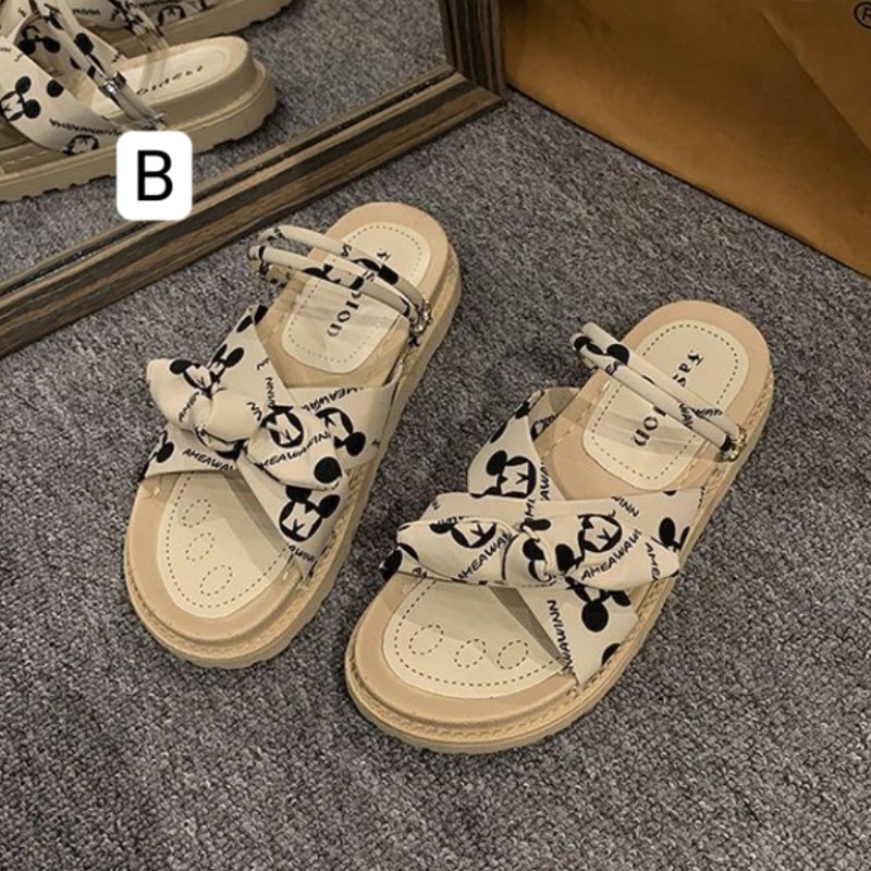 韓系透氣舒適軟底百搭兩穿涼鞋拖鞋 多款可選