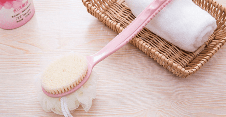 日本熱銷二合一深層肌膚毛孔髒汙清潔長柄軟毛按摩沐浴刷 洗澡刷 搓背刷 