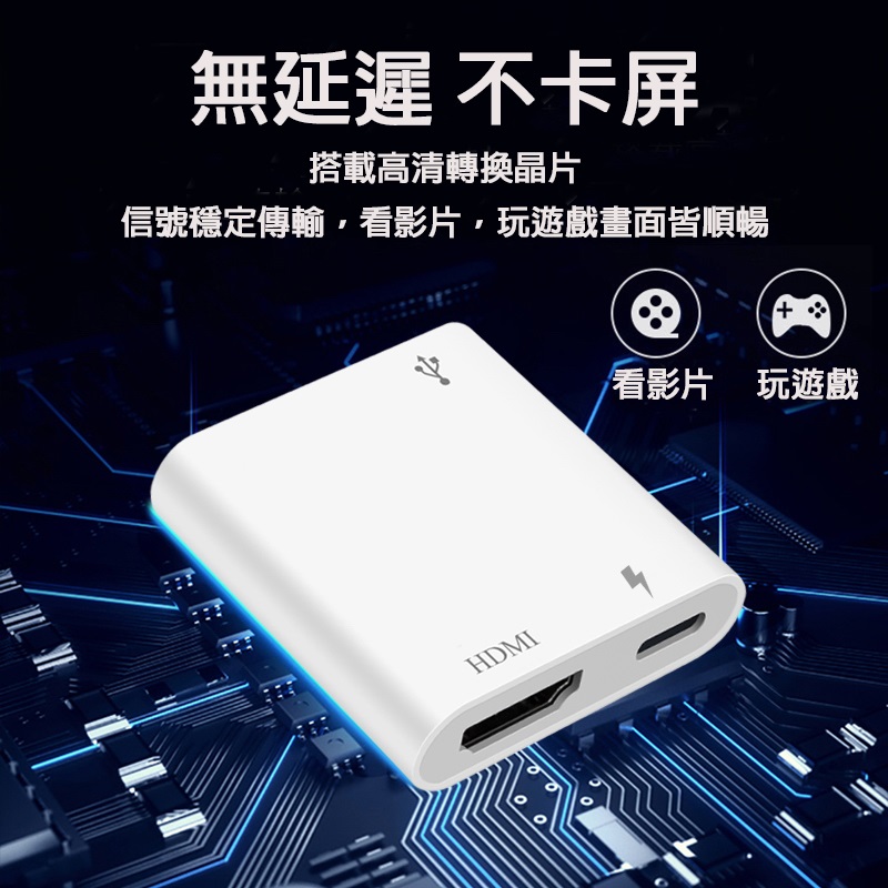 升級版 HDMI同屏轉換器 IOS系列專用 附蘋果LIGHTNING線 安卓線