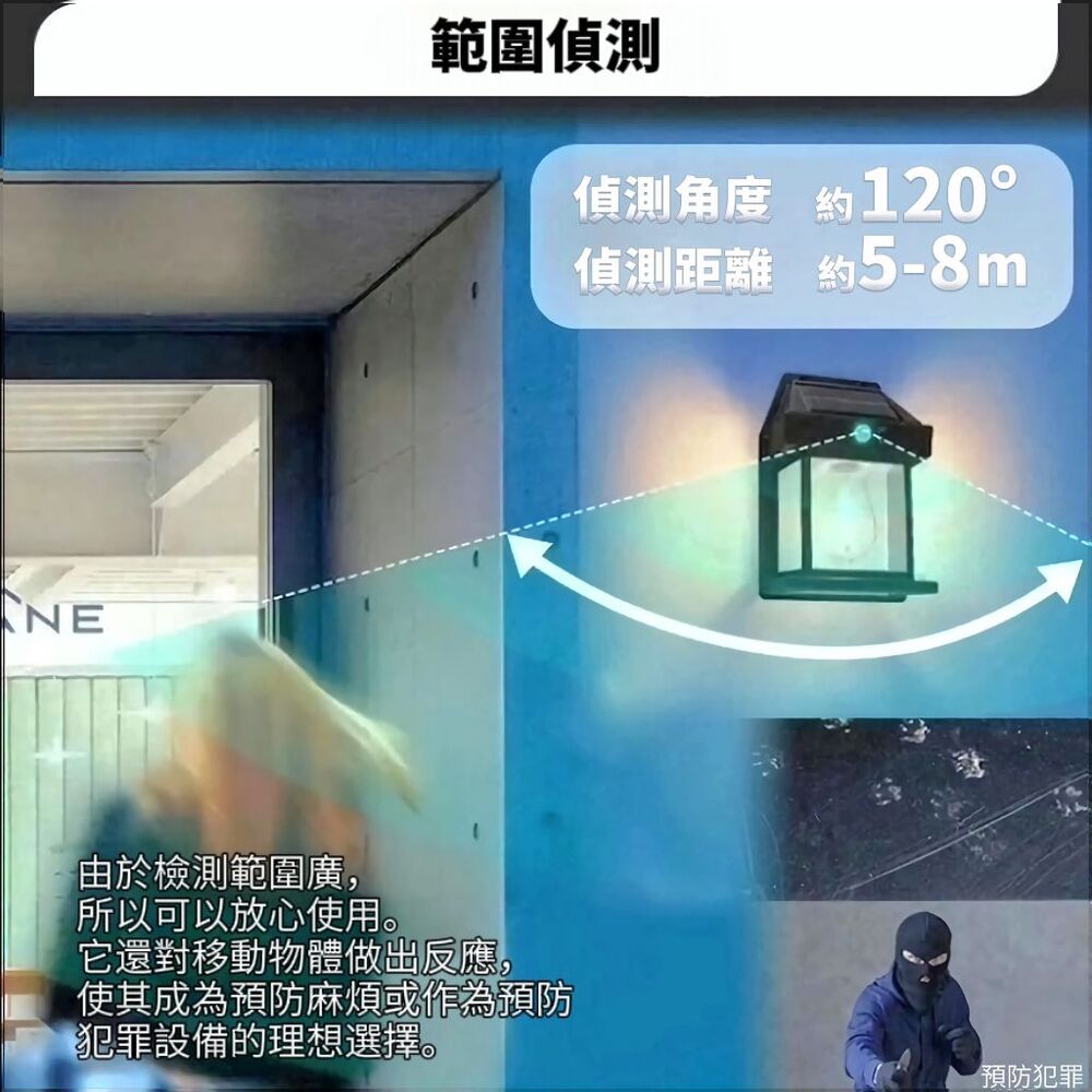 復古太陽能感應戶外防雨壁燈 庭院燈 照明燈 感應路燈